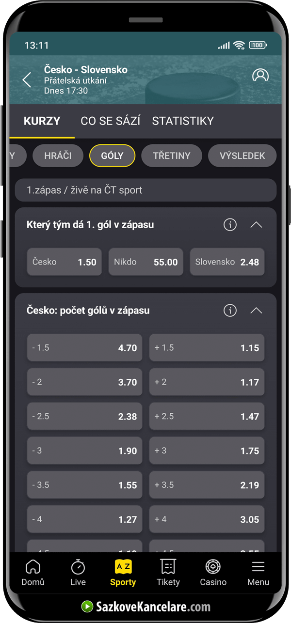 Sázky Under/Over na fotbal ve Fortuně