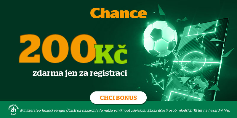 Získejte v Chance bonus za registraci v hodnotě 200 Kč
