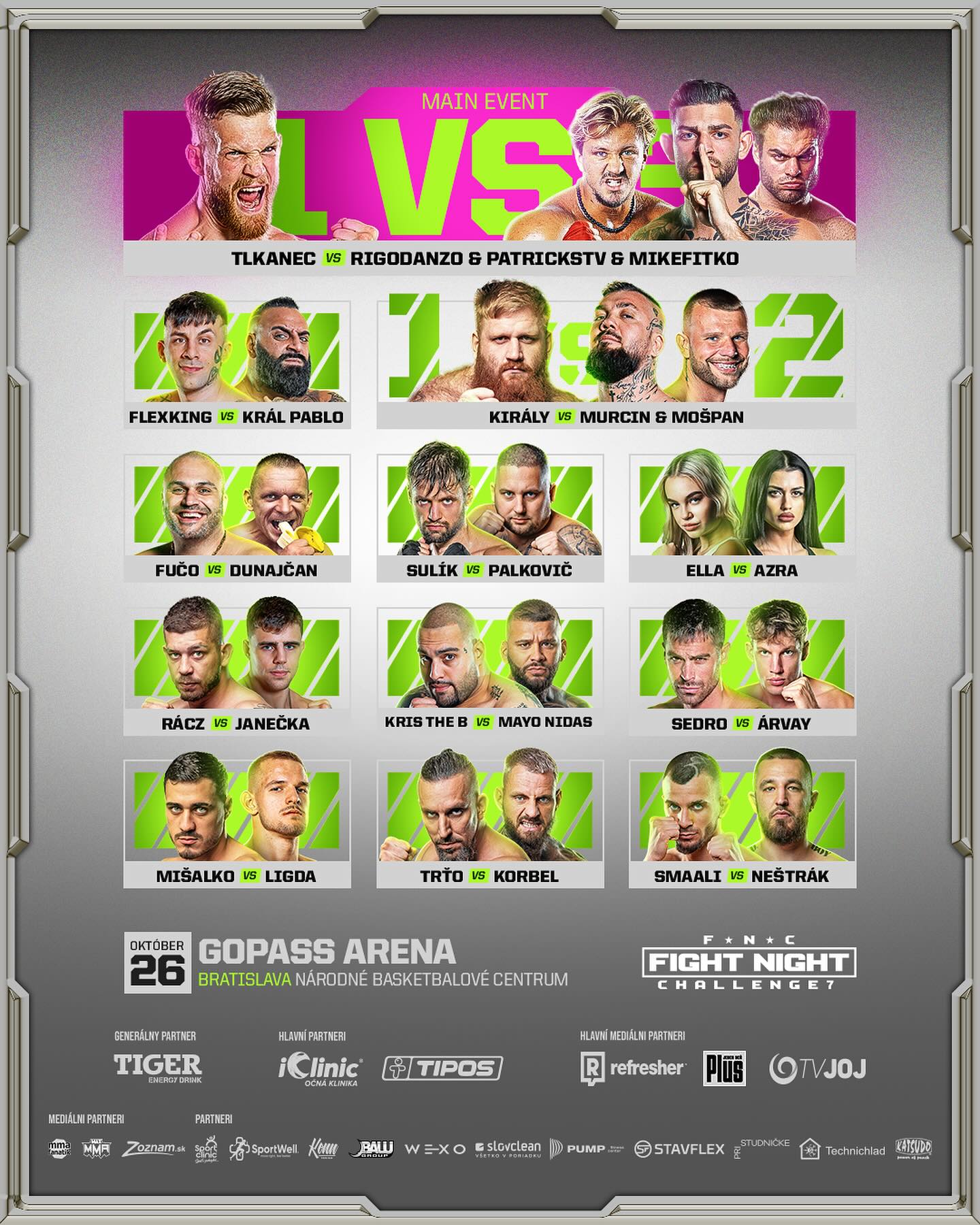 Fight Night Challenge 7 karta zápasů