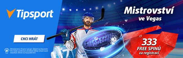 333 free spinů na MS v hokeji 2025 v kasinu Tipsportu