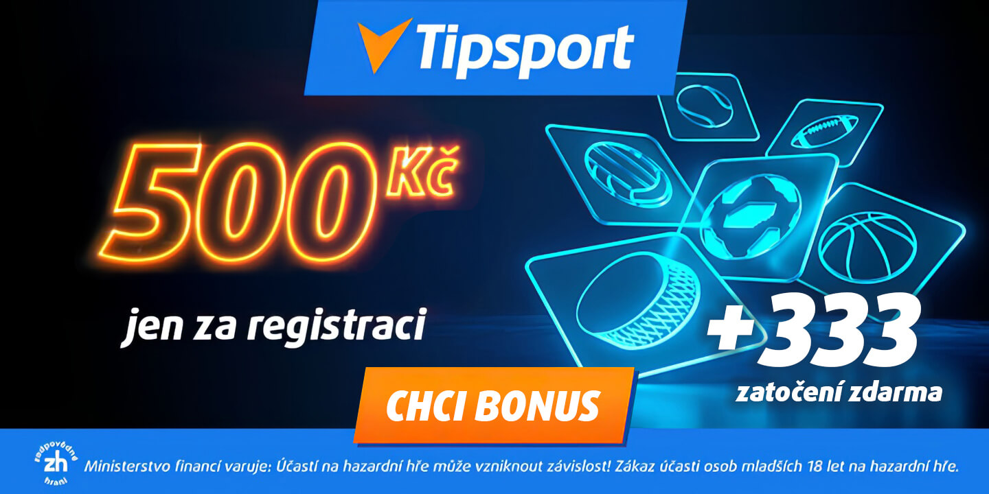 Tipsport bonus 500 Kč za registraci