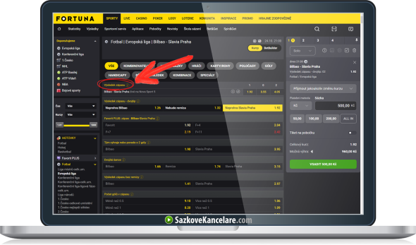 Sázka Dvojtip v sázkové kanceláři Fortuna