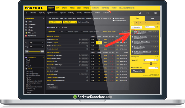 Sázka Favorit PLUS ve Fortuně po splnění podmínek